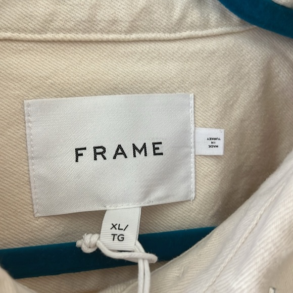 Frame Oversized Denim Rhinestone Shirt NWT - Picture 5 of 8